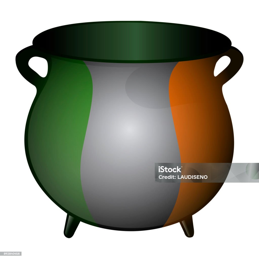 Saint patrick's day Isolated traditional money pot with the irish flag, Patrick's day vector illustration Celebration stock vector