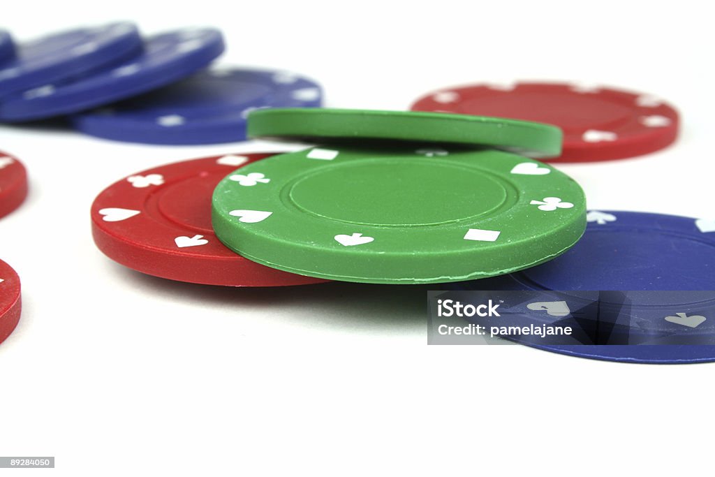 Chip di poker - Foto stock royalty-free di Ammucchiare