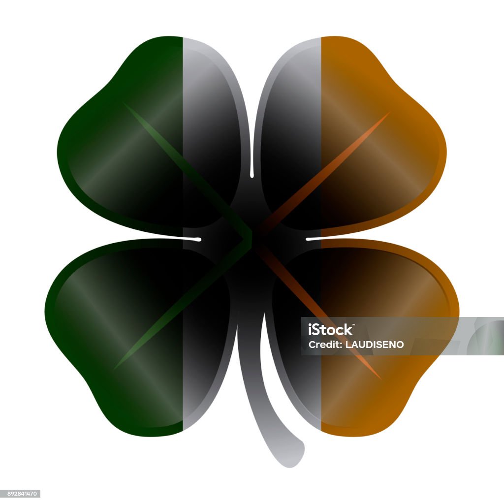 Saint patrick's day Isolated traditional clover with the irish flag, Patrick's day Vector illustration Celebration stock vector