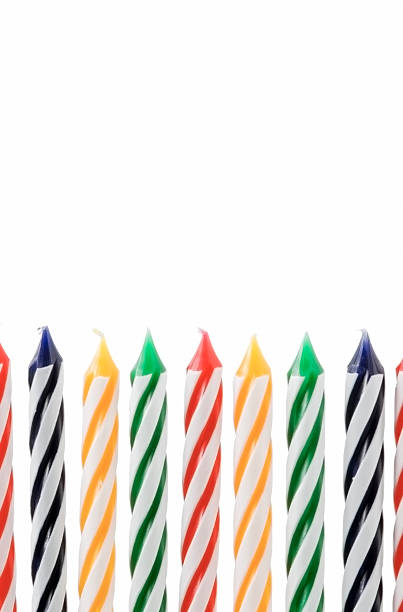 istock Vertical Colorful Candles Against White Background 89284478