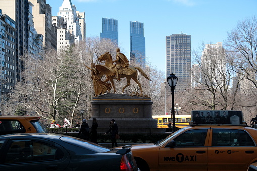 Equestrian statue of General Sherman in Grand Army Plaza, New York City, NY.
