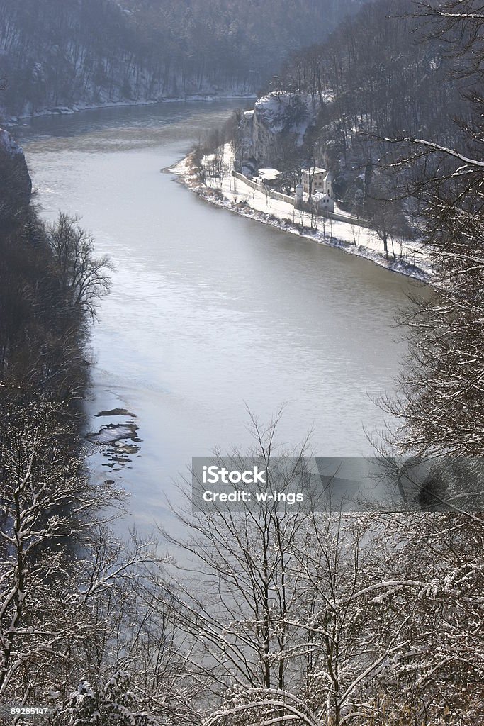 Blick auf die Donau im bavaria - Lizenzfrei Ansicht aus erhöhter Perspektive Stock-Foto