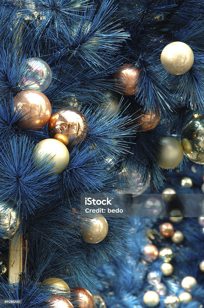 Decorações de natal na Árvore - Royalty-free Azul Foto de stock