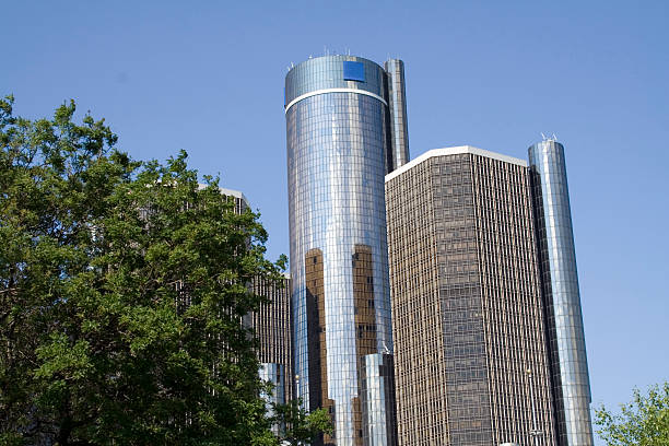 Detroit Renaissance Center stock photo
