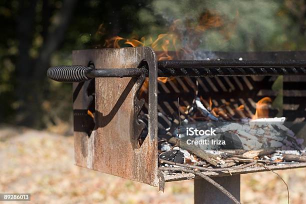 바비큐 쇠살대 화재 0명에 대한 스톡 사진 및 기타 이미지 - 0명, 가을, 금속 쇠살대