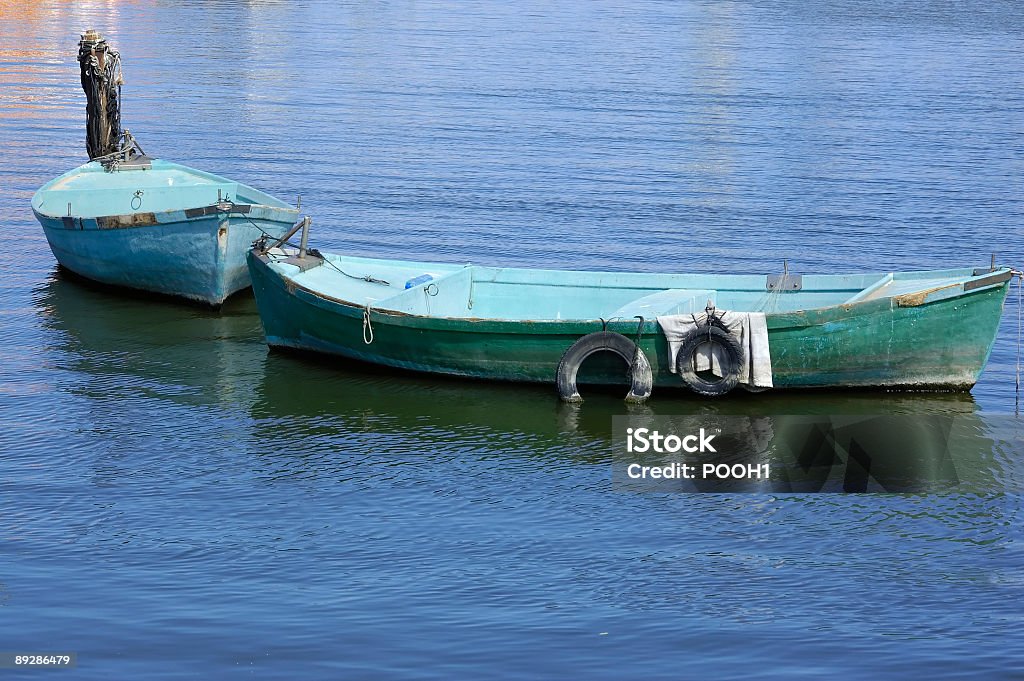 Ziehen Boot an der Leine - Lizenzfrei Blau Stock-Foto