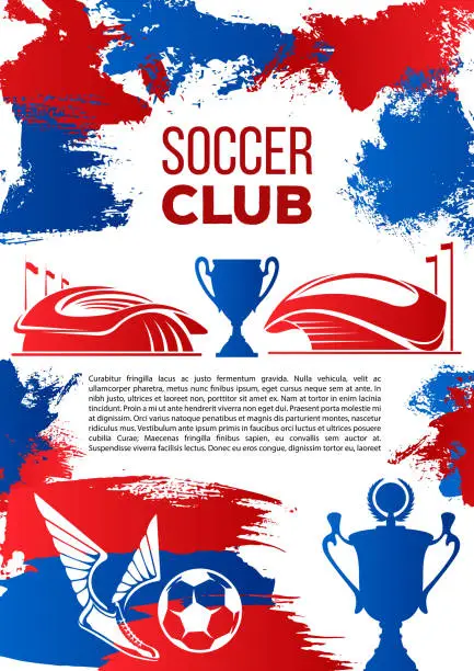 Vector illustration of Soccer sport club banner for football competition