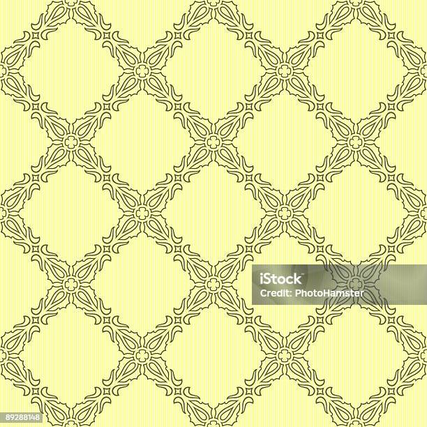 Papel De Parede Clássico Sem Costura - Arte vetorial de stock e mais imagens de Amarelo - Amarelo, Artigo de Decoração, Azulejo