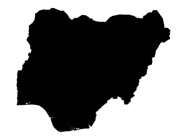 ilustrações de stock, clip art, desenhos animados e ícones de map of nigeria - africa map silhouette vector