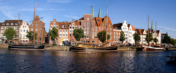 istock The old merchant ships in harbour of Lubek 89289622