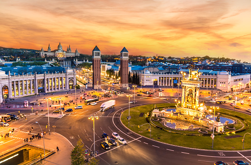 Skyline Barcelona at sunset\n\n