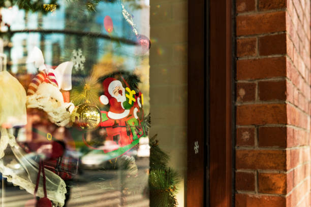 istock Festive Christmas holiday window display 892947598