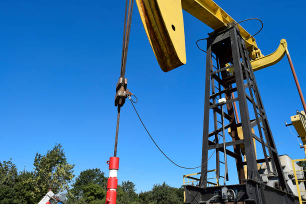 istock Pumping unit as the oil pump installed on a well 892948284