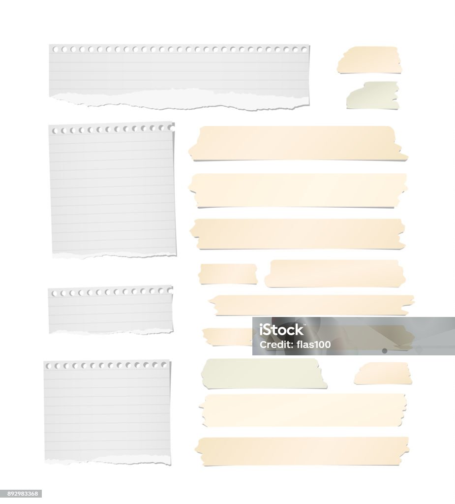 Paper Strips Ripped Notebook Ripped Lined Note Notebook Paper Strips Sheets Blank Adhesive Sticky ...