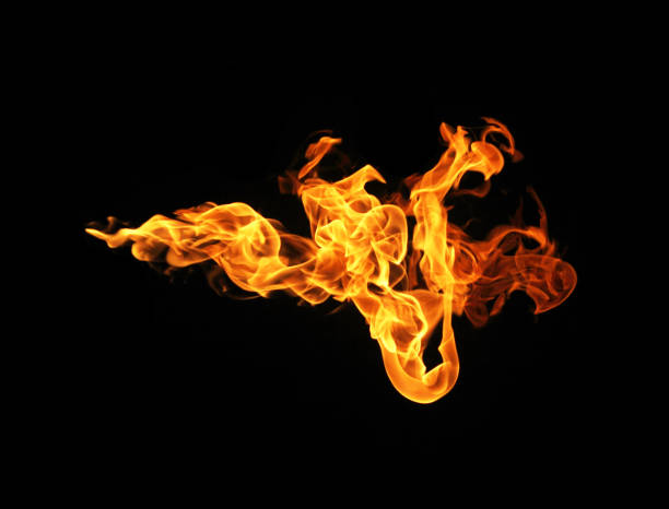 istock Fire flames collection isolated on black background 892992088