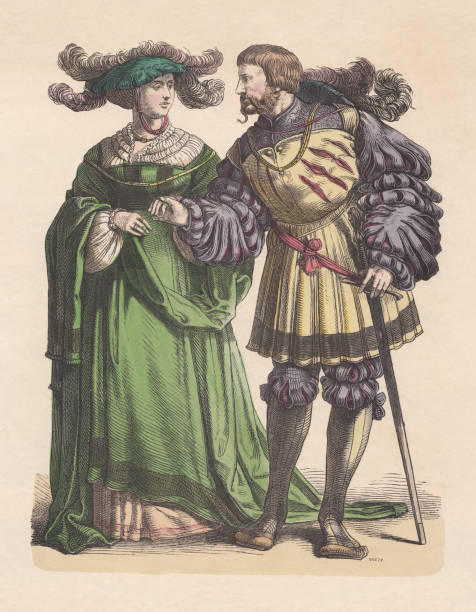 istock German patricians, early 16th century, hand-colored wood engraving, published c.1880 892994388