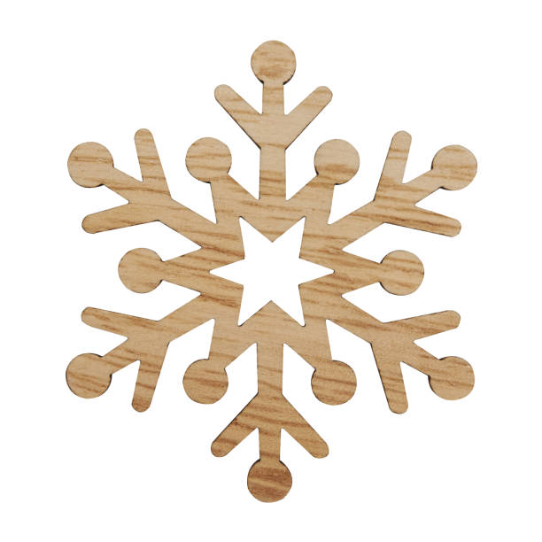 istock Wooden Christmas snowflake isolated on white 892995270