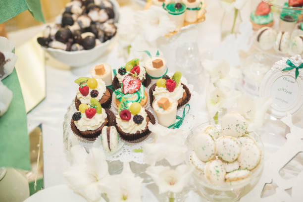 istock Different kinds of baked sweets on a buffet 893001740
