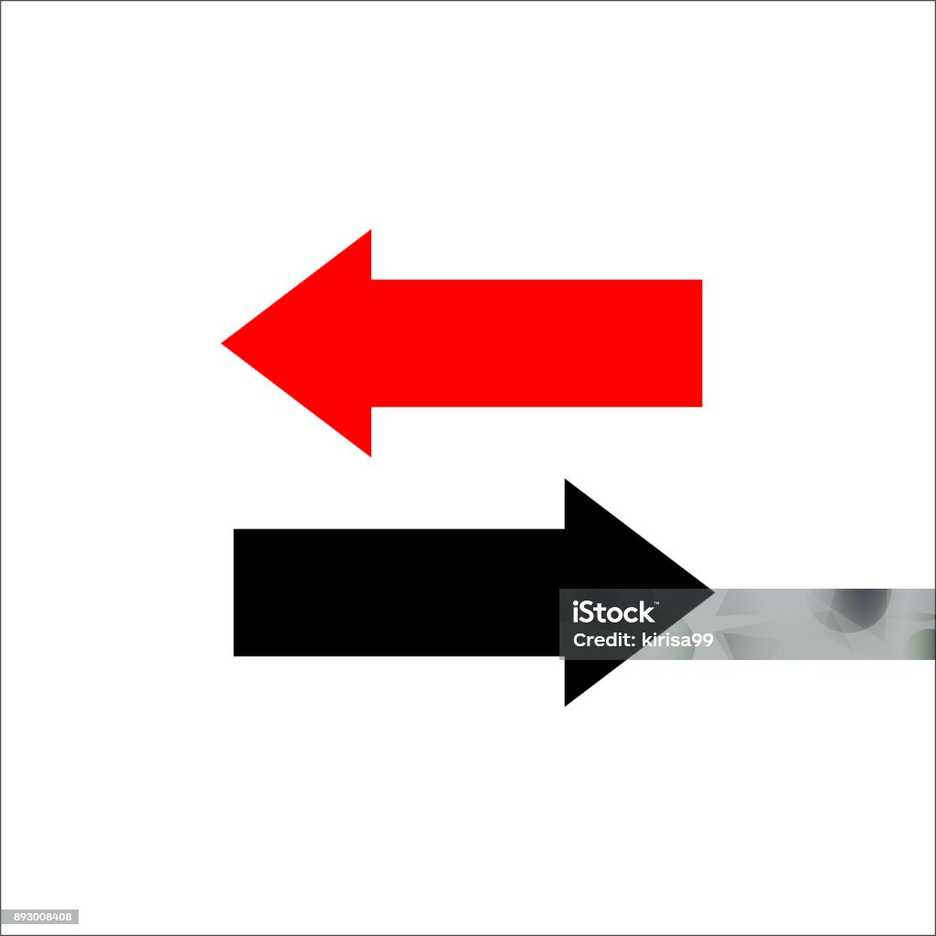 Two way arrows left and right directions opposite. Vector illustration. Arrow Symbol stock vector