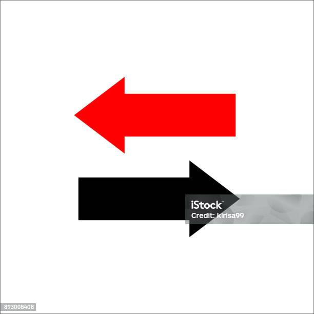 Two Way Arrows Left And Right Directions Opposite Vector Illustration Stock Illustration - Download Image Now