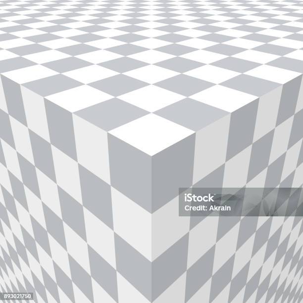 Abstract Background With Threedimensional Cube Line Of Perspective Stock Illustration - Download Image Now