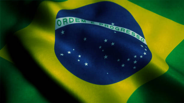 флаг бразилии - brazilian flag brazil flag three dimensional shape стоковые фото и изображения