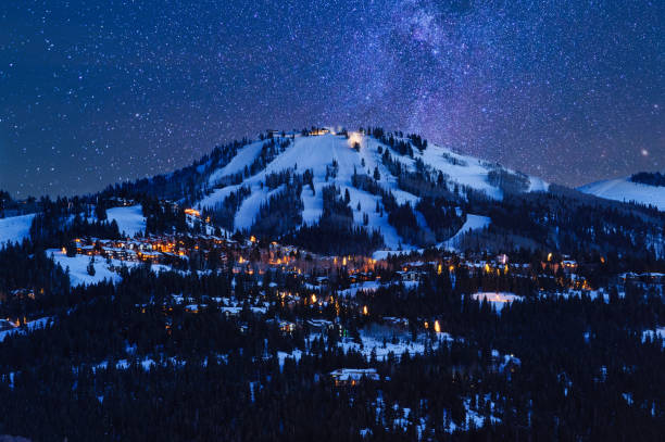 deer valley park city al atardecer - utah fotografías e imágenes de stock