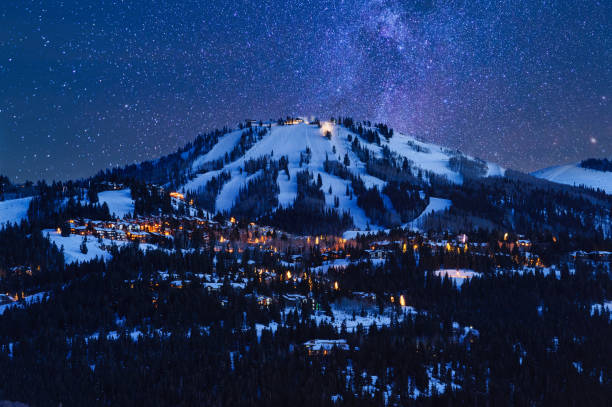 Deer Valley Park City at Dusk stock photo