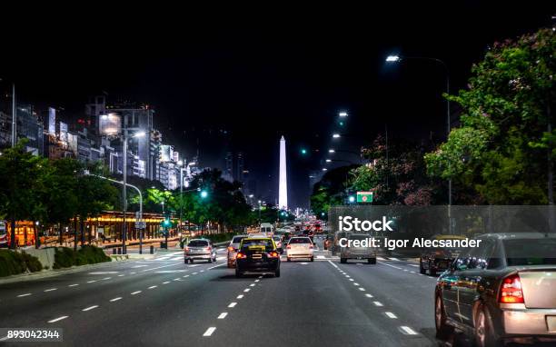 Avenida 9 De Julioブエノス アイレスアルゼンチン - ブエノスアイレスのストックフォトや画像を多数ご用意 - ブエノスアイレス, 夜, オベリスク