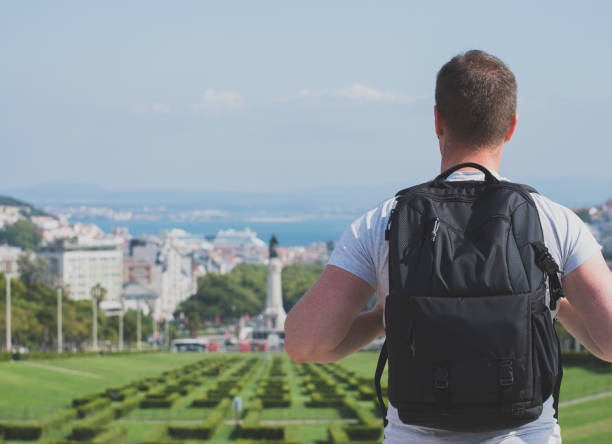istock Man tourist in Eduardo VII Park in Lisbon. 893049320
