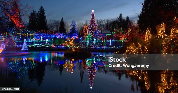 Christmas Light Festival In Canada Stock Photo - Download Image Now - Christmas Lights, Showing, Traditional Festival