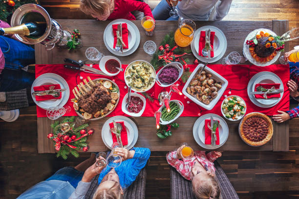 istock Traditional Christmas Dinner with Roasted Veal Rack 893057572