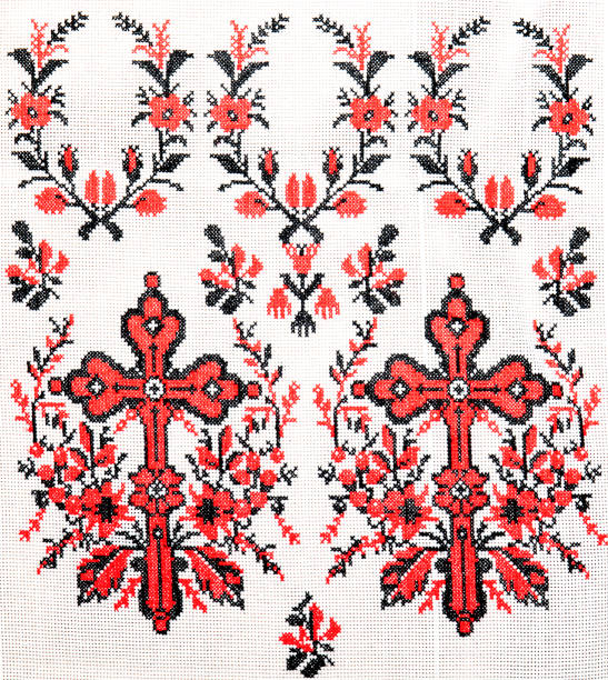 istock Ukrainian folk embroidery, handmade 893071288