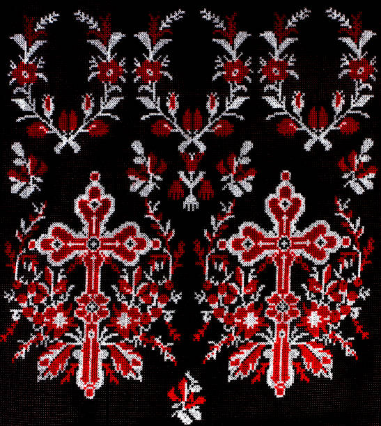istock Ukrainian folk embroidery, handmade 893071308