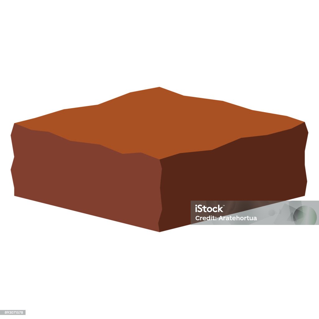 Cartoon Cake Isolated On White Background Vector Cartoon Brownie Isolated On White Background Brownie stock vector