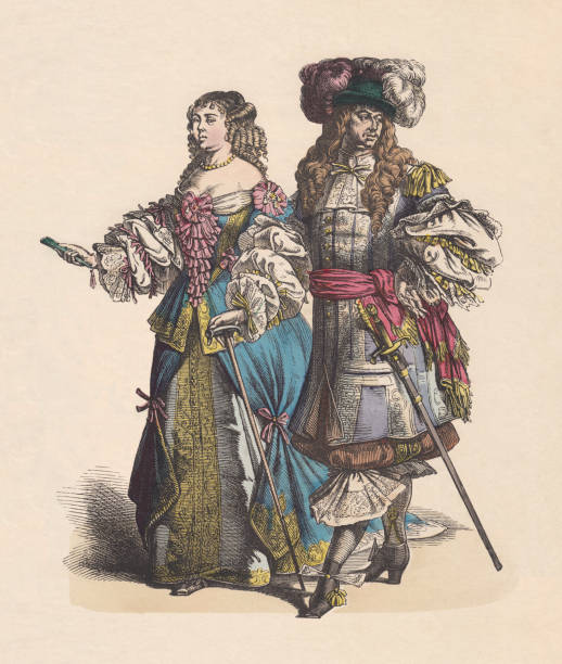 istock French nobility, late 17th century, hand-colored wood engraving, published c. 1880 893071828