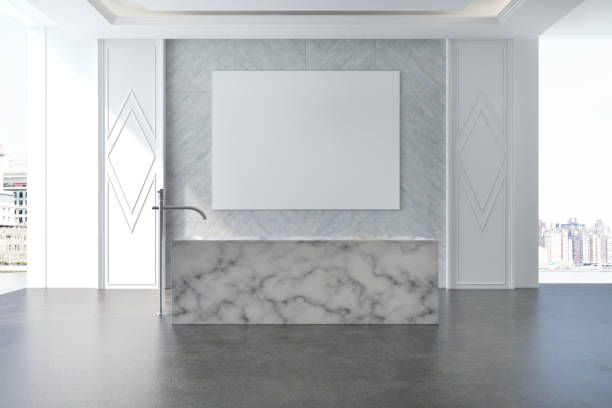 istock Gray bathroom marble tub 893082766