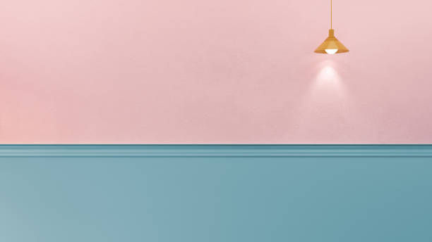 3d rendering illustration of pink and blue wall