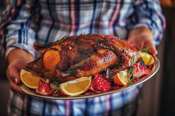 istock Traditional Christmas Duck Holiday Dinner 893098938