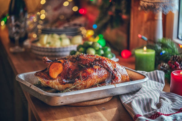 istock Traditional Christmas Duck Holiday Dinner 893098960
