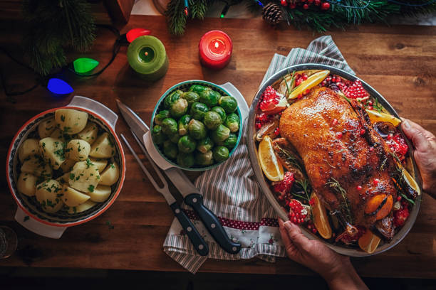 istock Traditional Christmas Duck Holiday Dinner 893098976