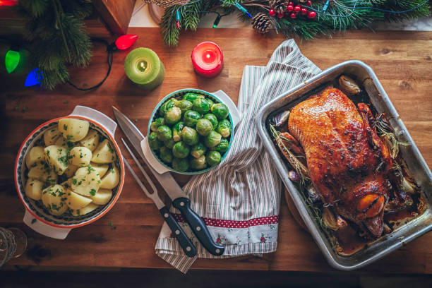 istock Traditional Christmas Duck Holiday Dinner 893098978