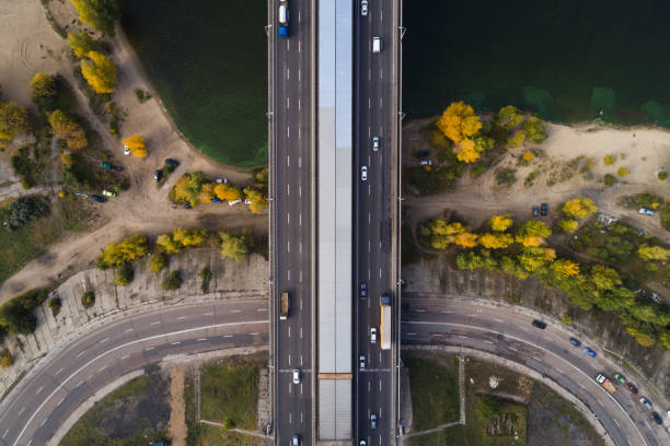 istock South Bridge aerial view at autumn. Top view 893101746