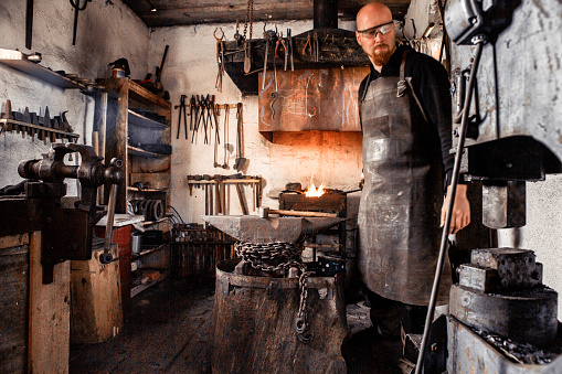 Blacksmith In His Workshop