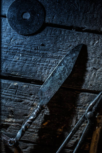 istock Traditional Hand Made Knife On Wooden Surface 893102822