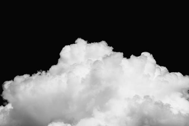 istock Close-up cumulus clouds isolated on black background, Black sky with white clouds close-up 893107794