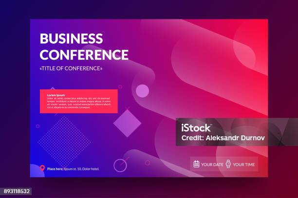 Business Conference Invitation Concept Modern Colorful Abstract Geometric Background Template For Bannerweb Page Development Poster Flyer Magazine Page Vector Eps 10 Stock Illustration - Download Image Now