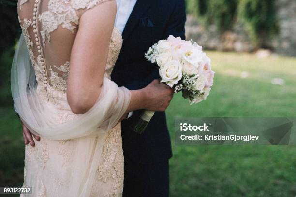 Bride Groom And Bouquet Stock Image Stock Image Stock Photo - Download Image Now - Wedding, Old-fashioned, Groom - Human Role