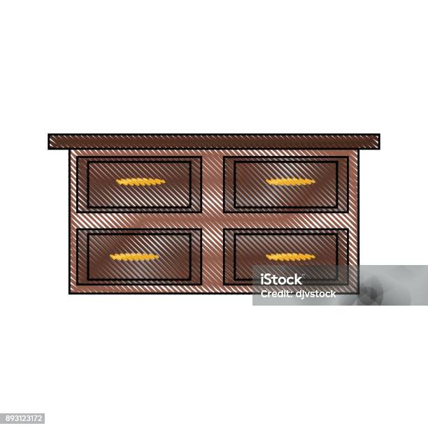 Chest Of Drawers Icon Stock Illustration - Download Image Now - Art, Bed - Furniture, Border - Frame