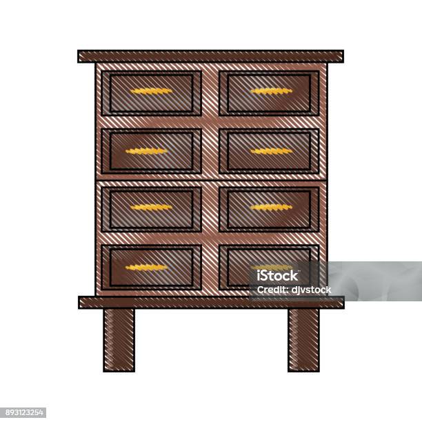 Chest Of Drawers Icon Stock Illustration - Download Image Now - Art, Bed - Furniture, Border - Frame